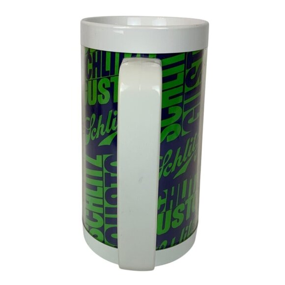 Vintage Thermo-Serv Schlitz Gusto Plastic Beer Stein Mug 22 Oz Green White - Picture 4 of 6